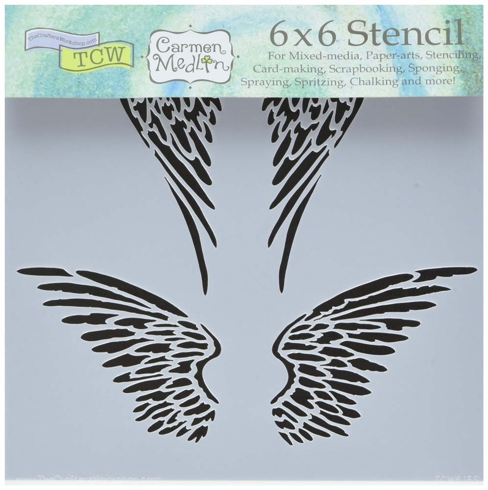 6x6 Stencil: Angel Wings - GT LUSCOMBE (Bible Journaling) | daywind.com